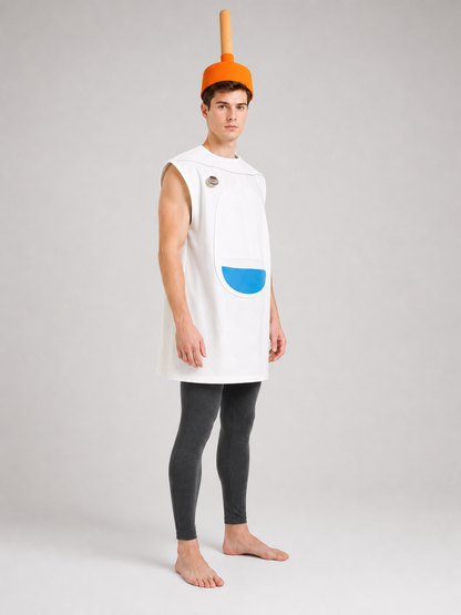Halloween Toilet Costume with Orange Hat