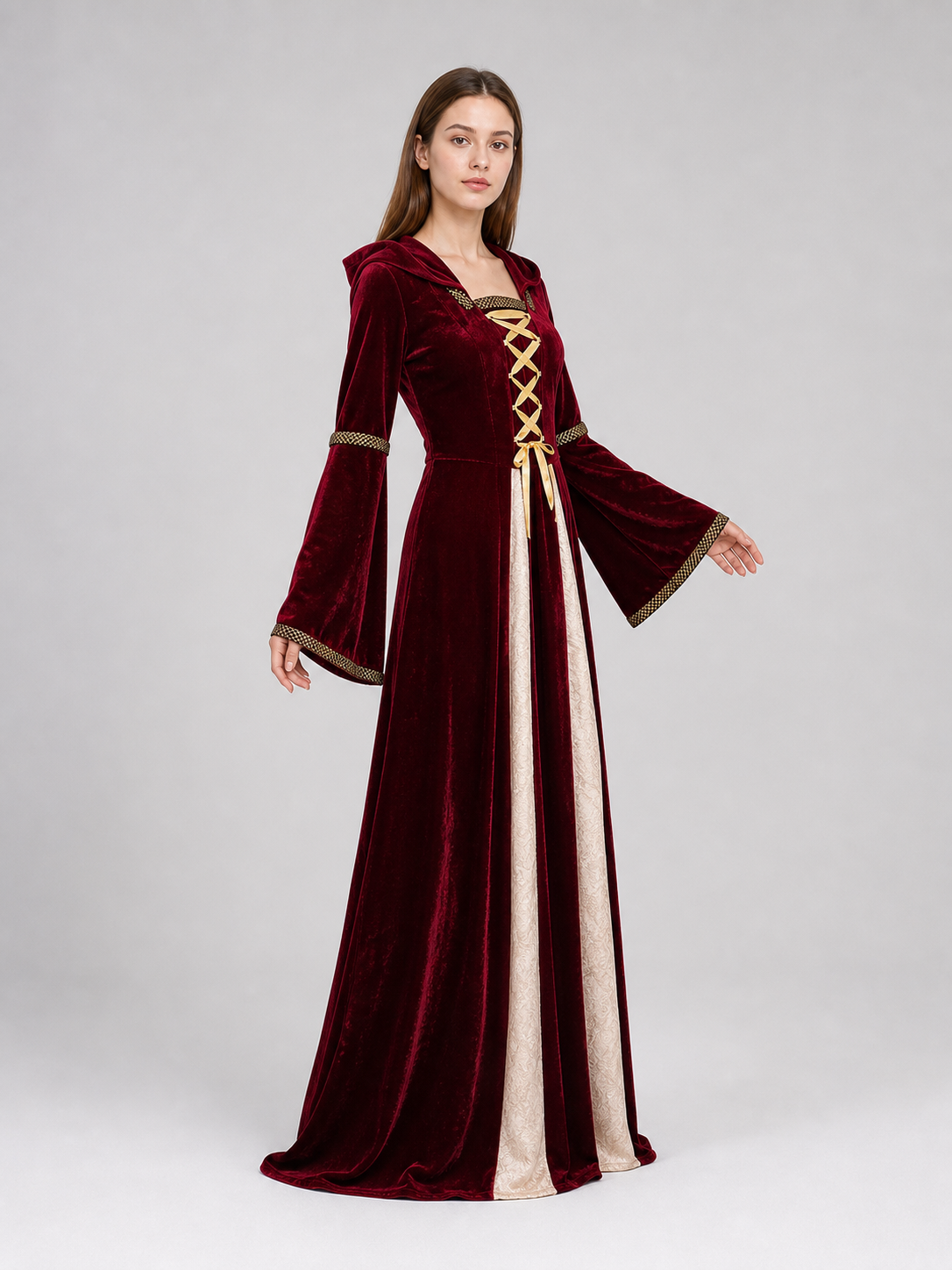 Medieval Hooded Dress, Gothic Style