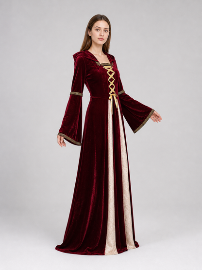 Medieval Hooded Dress, Gothic Style