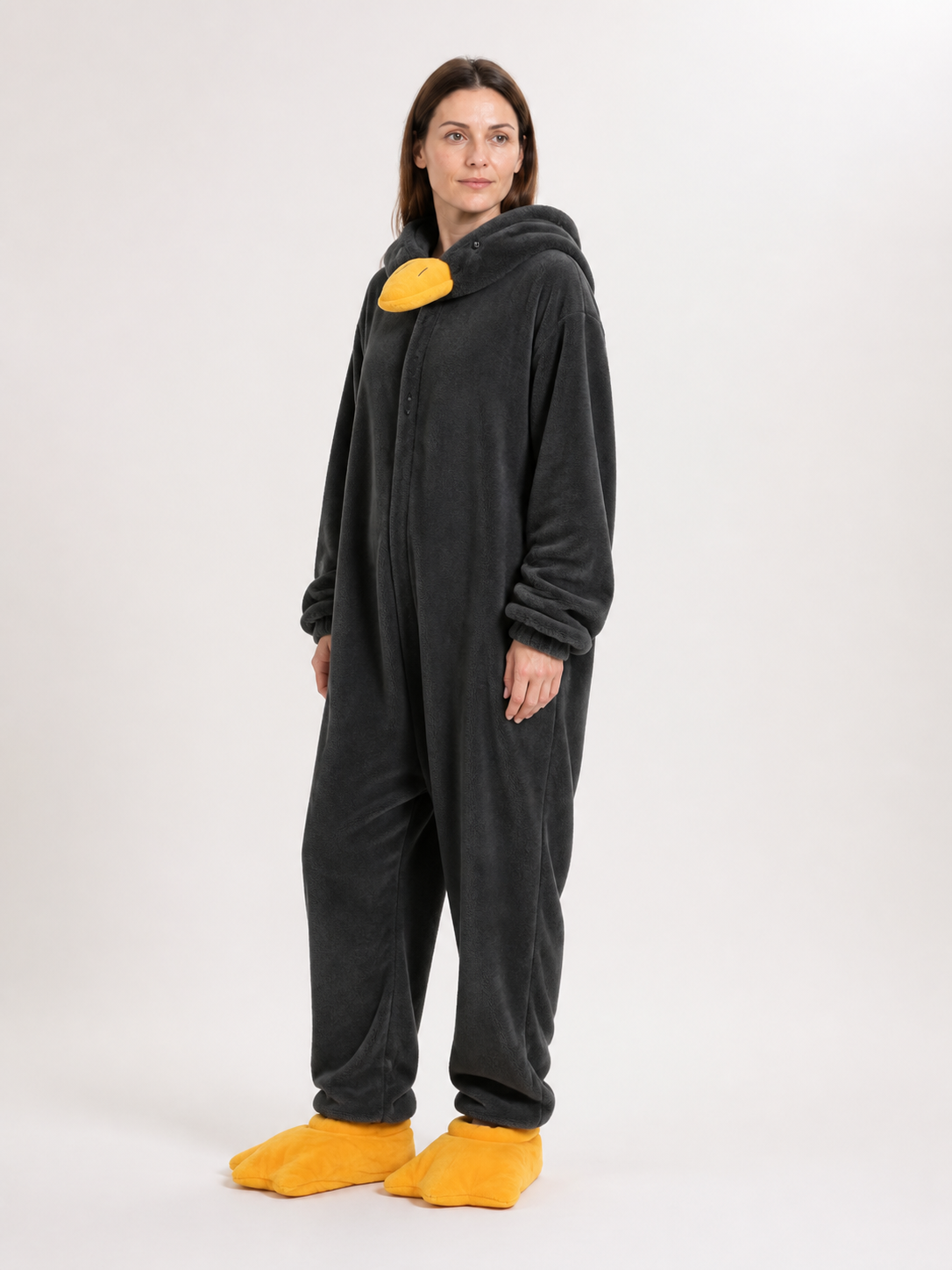 Gray Goose Halloween Costume, One-Piece, with Hood side view