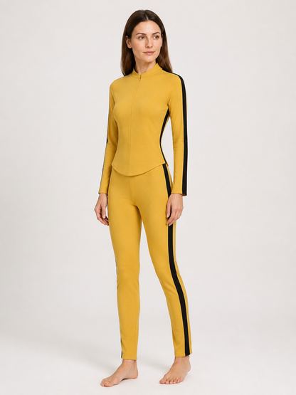 Yellow and Black Kill Bill Costume for Cosplay and Halloween side view