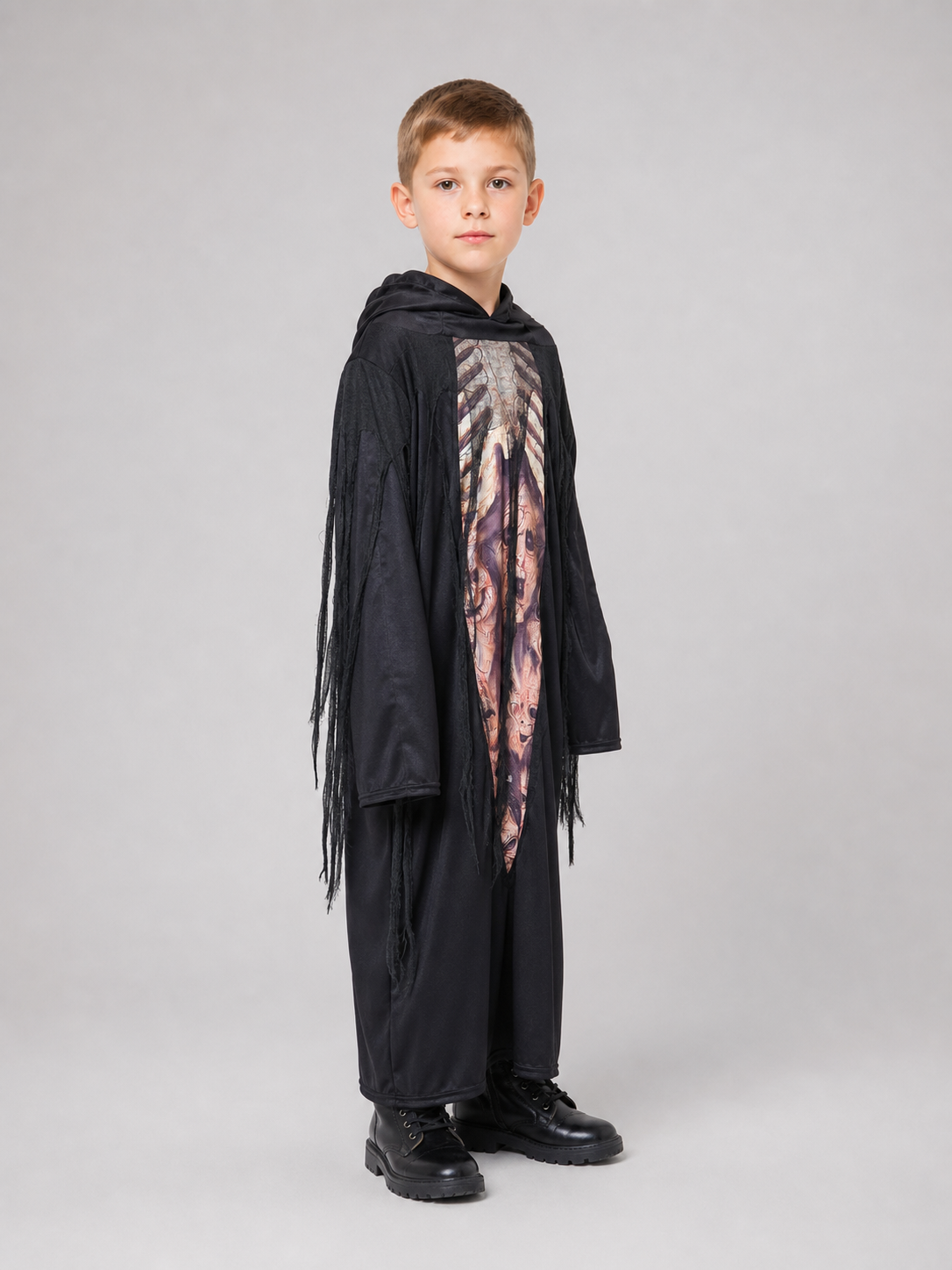 Gothic Hooded Skeleton Costume for Halloween