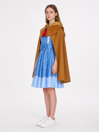 Cosplay Costume with Dress, Cape, and Scarf