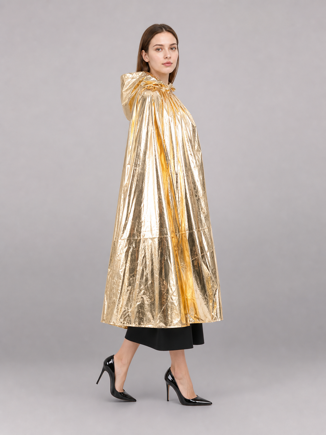 Gold Hooded Carnival Cloak for the Stage