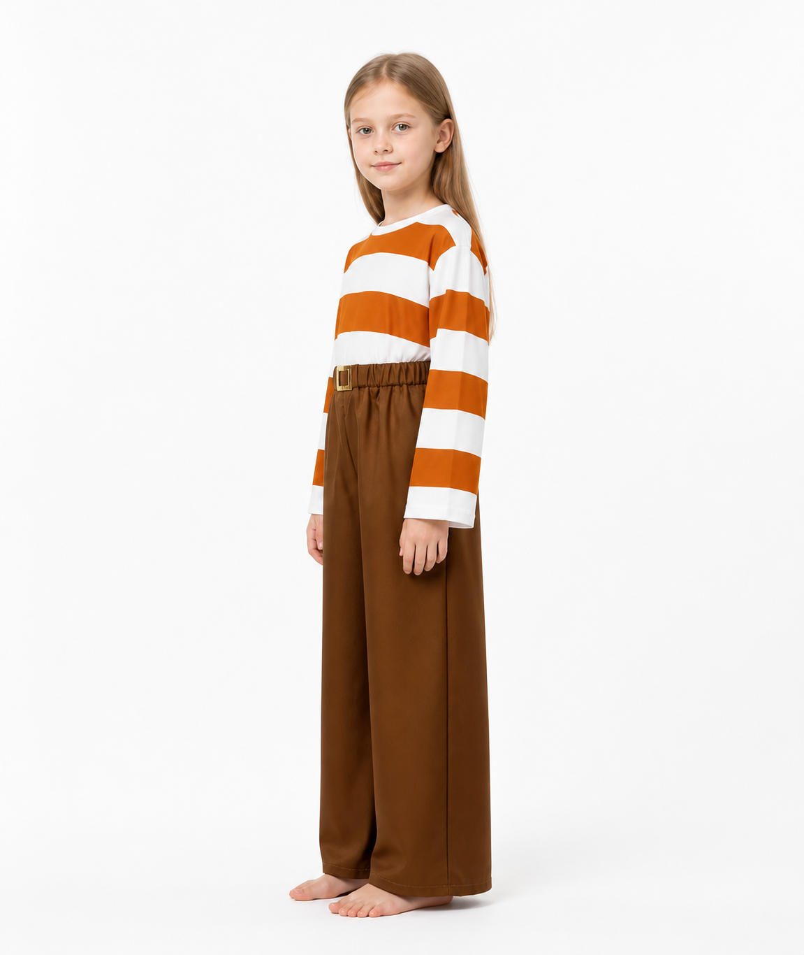 Children’s Inside Out 2 Costume: Striped Top and Pants side view