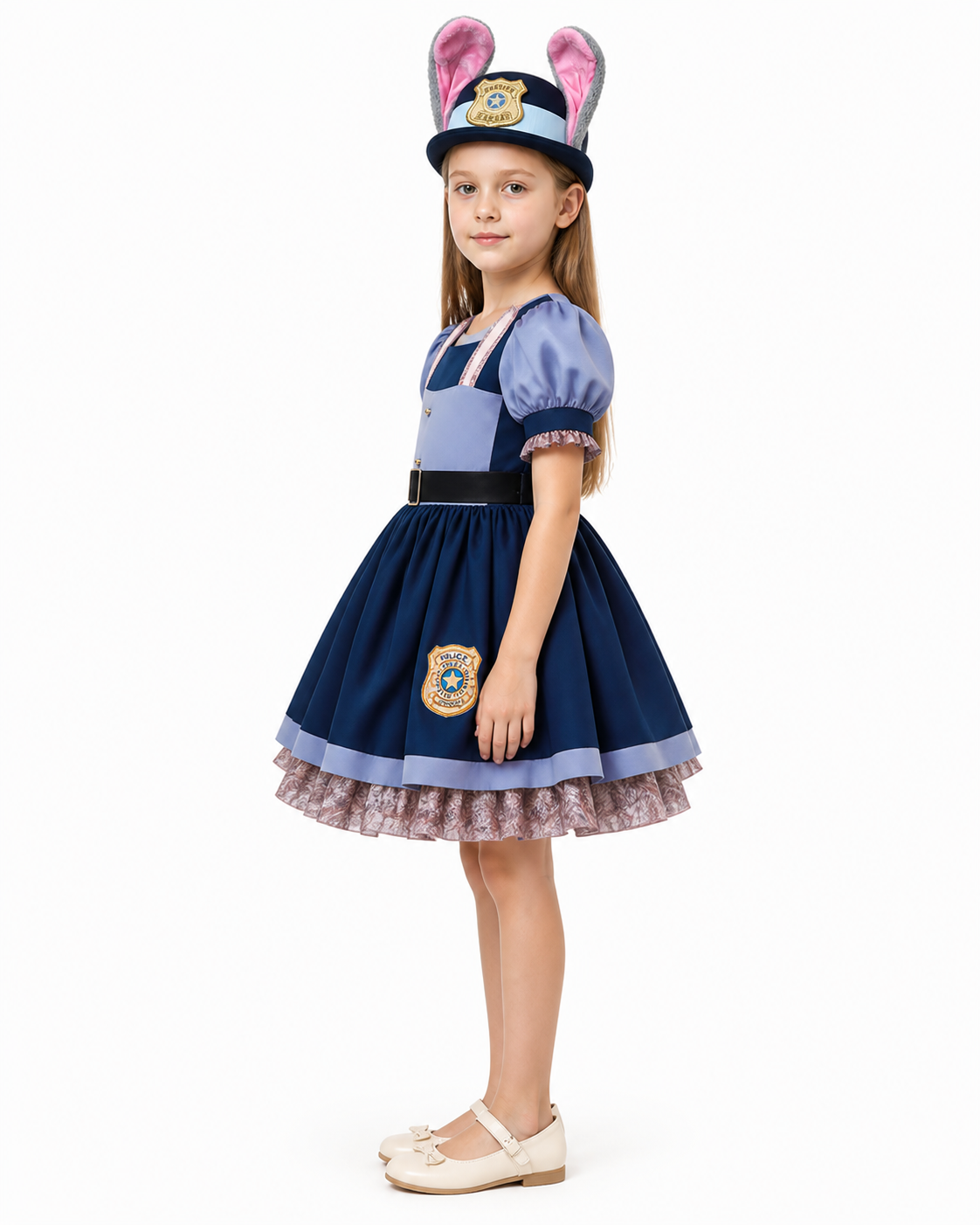 Judy Hopps Costume with Dress and Police Cap side view