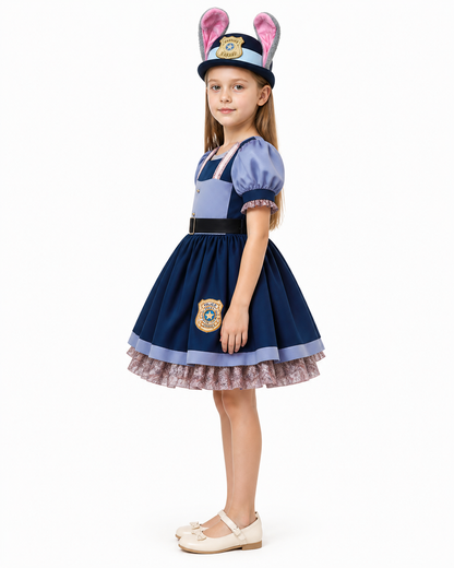 Judy Hopps Costume with Dress and Police Cap side view