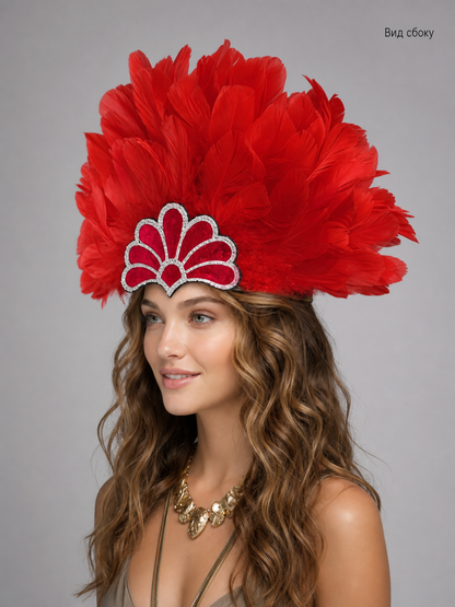 Red Feather Carnival Headpiece product view 28