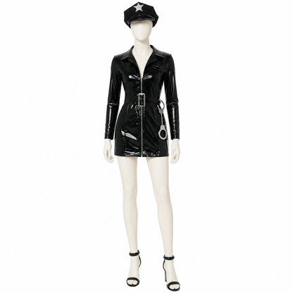 Police Costume with Belt and Handcuffs side view
