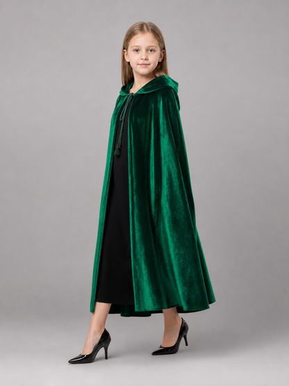 Dark Green Hooded Costume Cloak