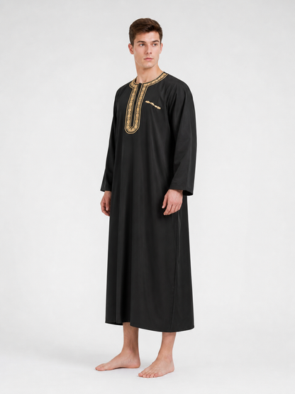Long loose-fitting Islamic tunic with embroidery
