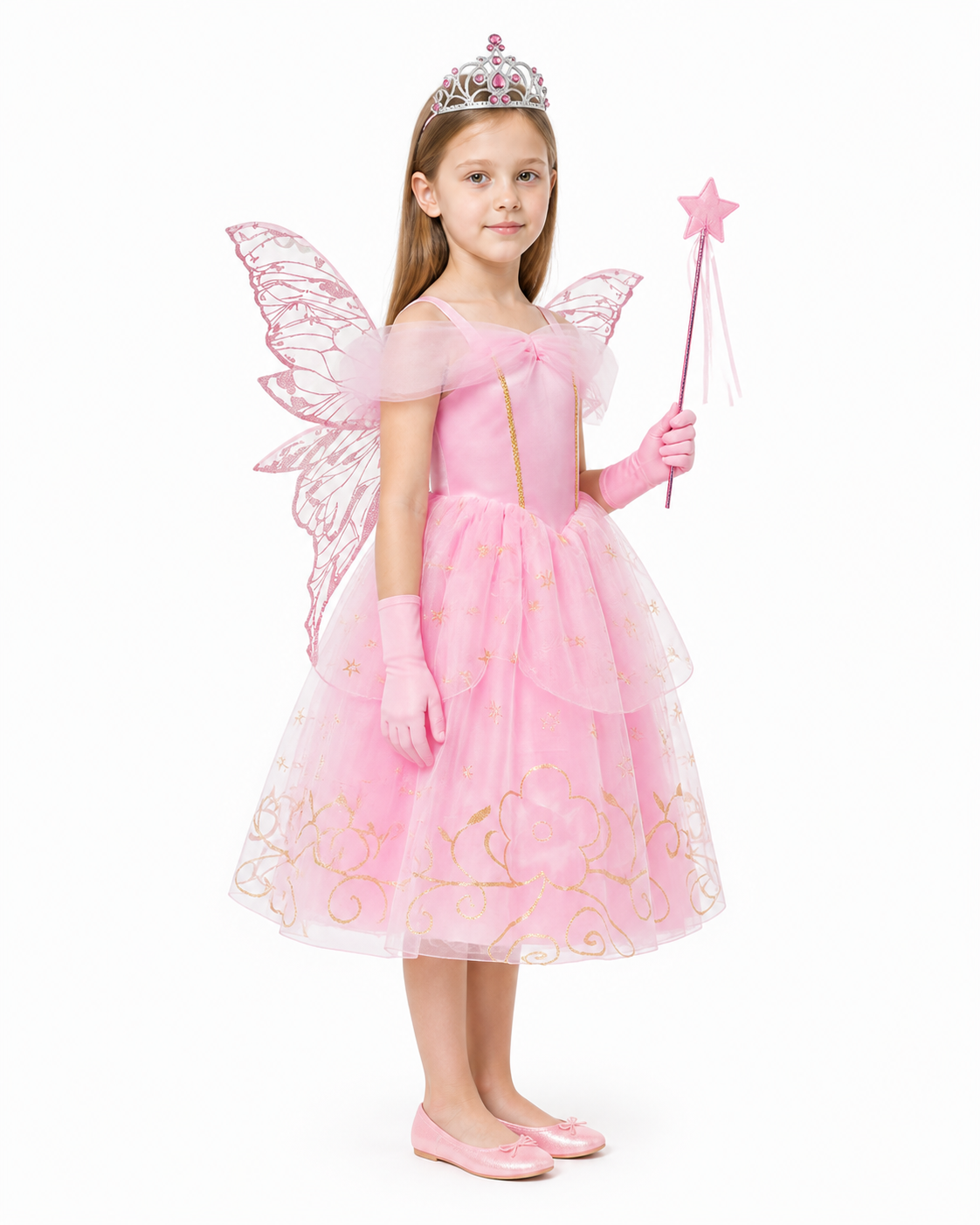 Princess Costume with Wings and Crown side view