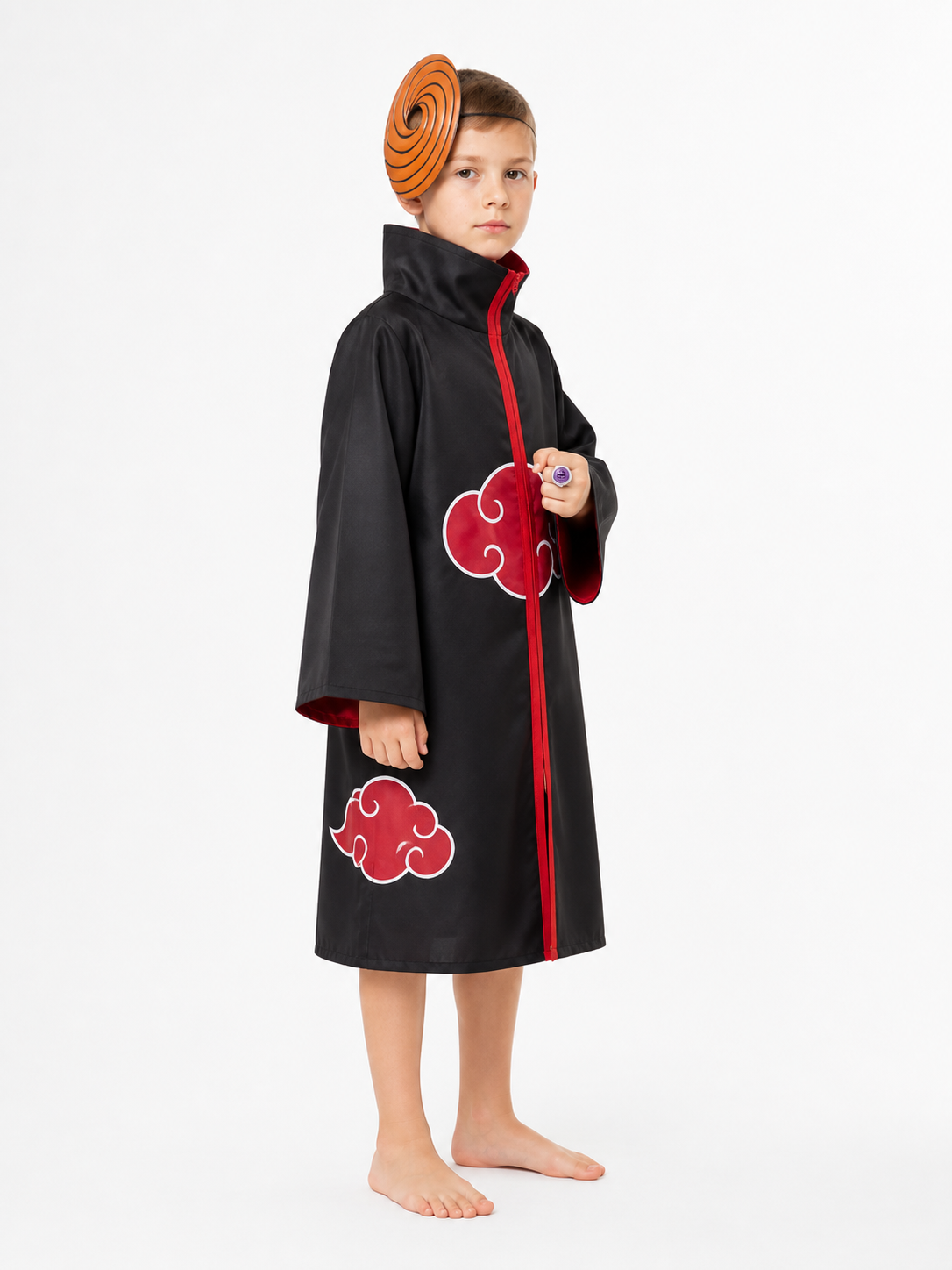 Akatsuki Costume with Cloak and Mask for Cosplay side view