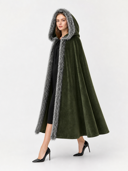 Olive Hooded Costume Cloak