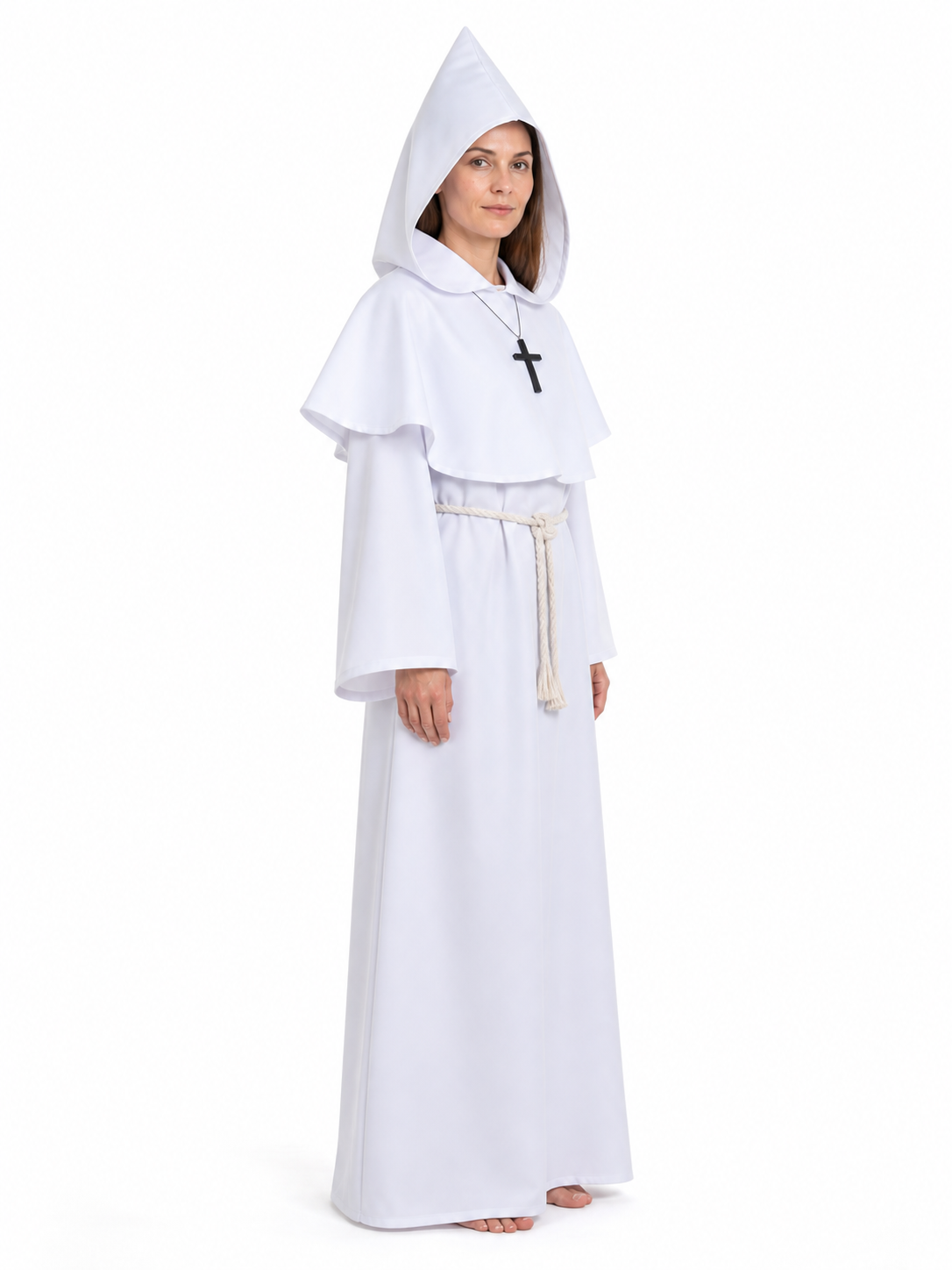 Robe with a Pointed Hood and Cross side view