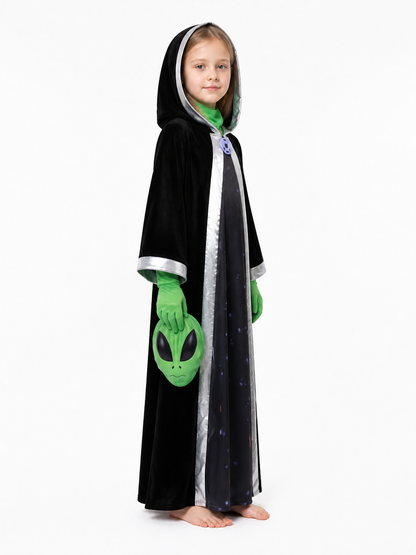 Alien Jumpsuit with Mask and Gloves side view