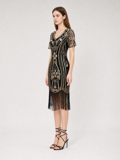 Art Deco-Style Fringe Cocktail Dress