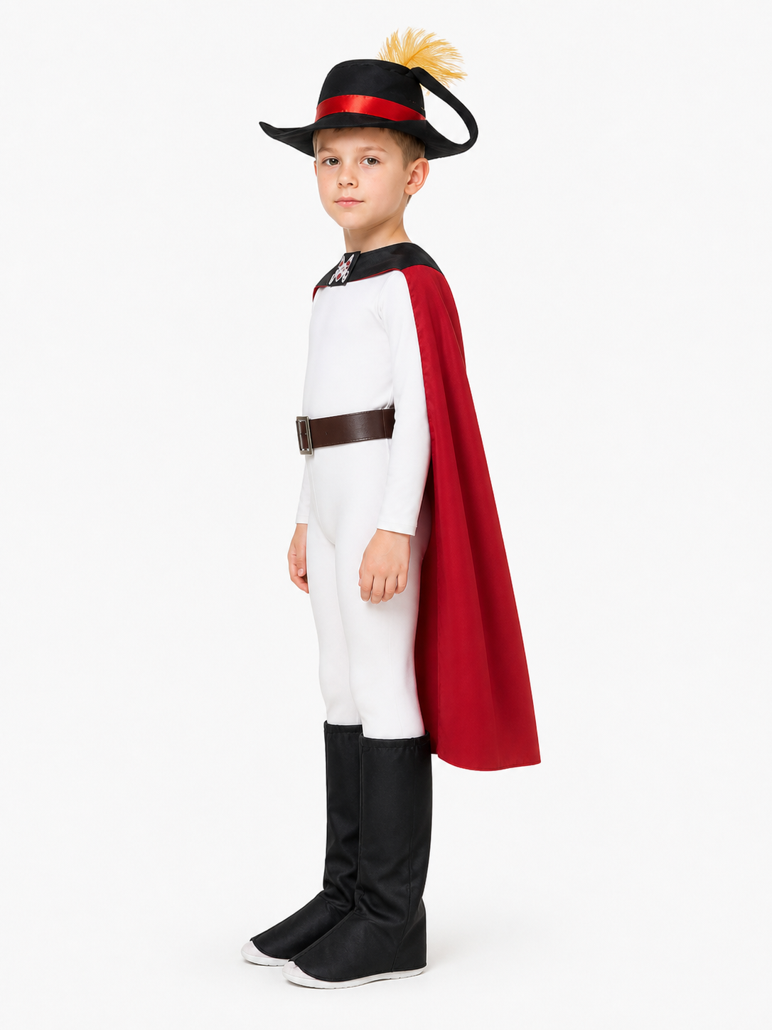 Puss in Boots Costume with Cape and Hat side view