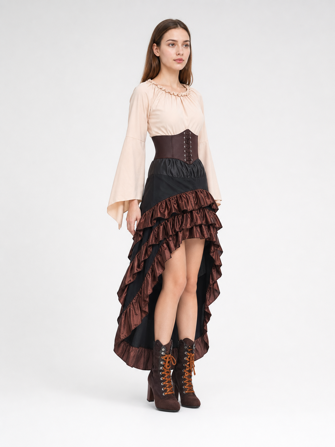 Steampunk Costume Dress with Ruffles