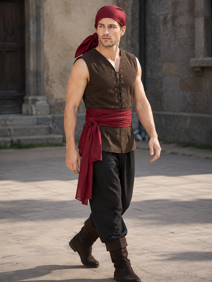 Medieval Fitted Vest for Stage Cosplay side view