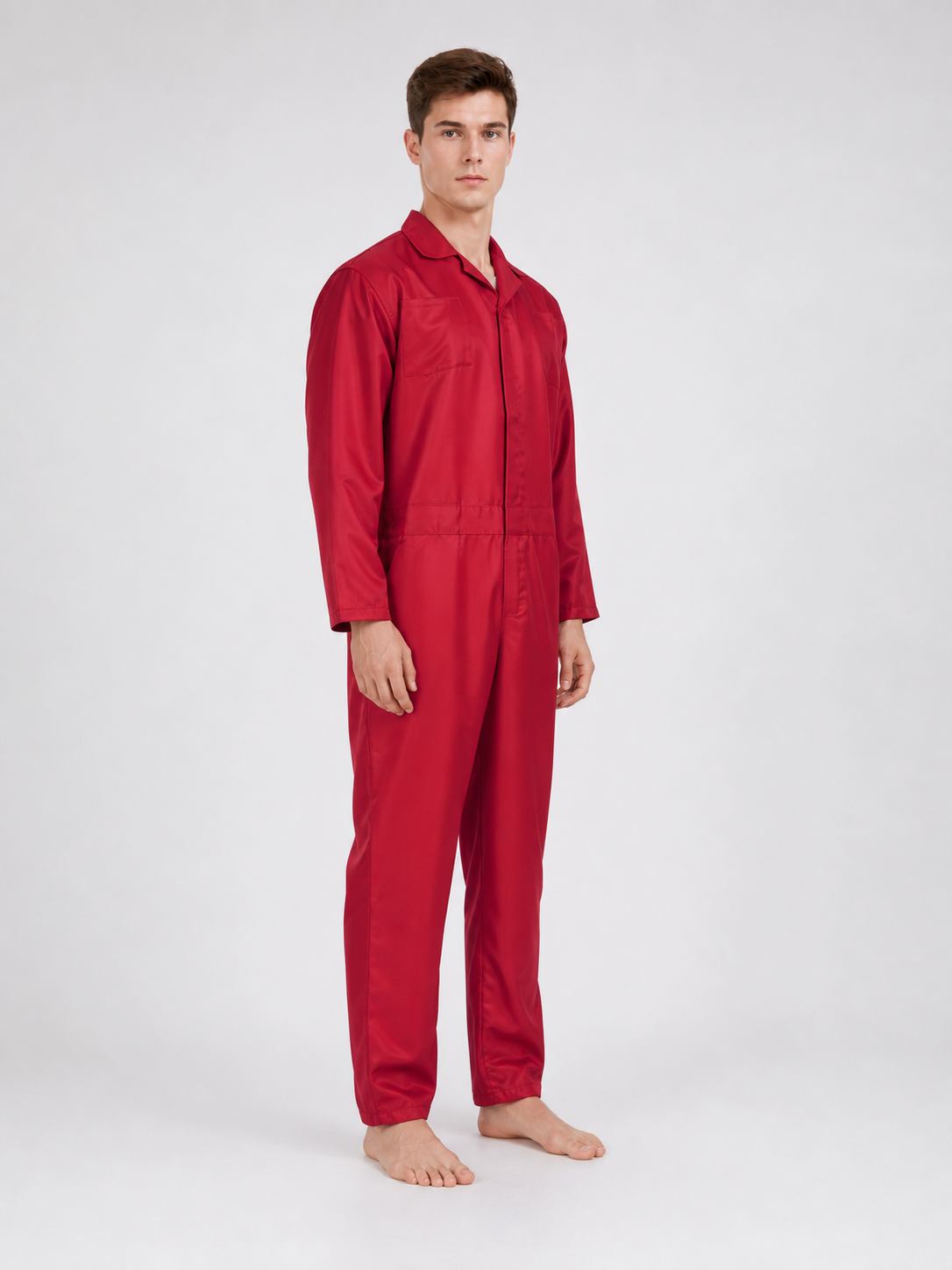 Red Miles Long-Sleeve Jumpsuit