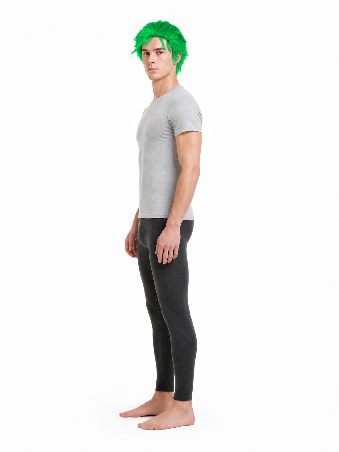 Short Green Zoro Wig with Layered Styling