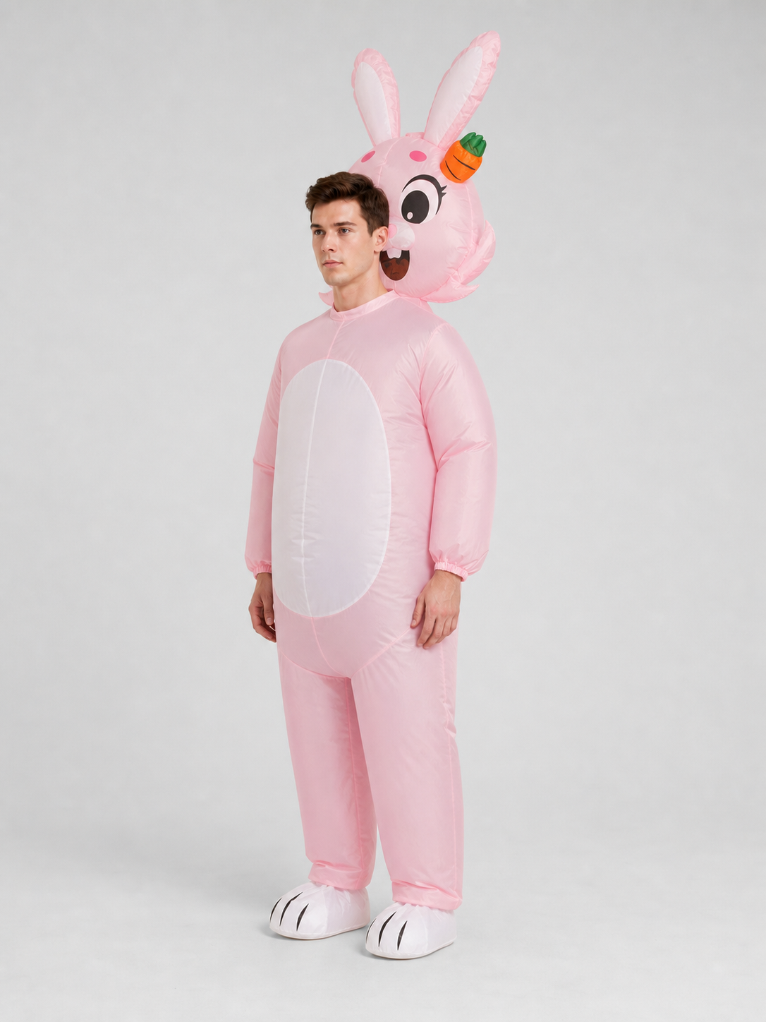 Inflatable Bunny Costume with Ears and a Carrot