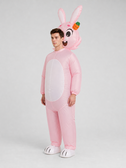 Inflatable Bunny Costume with Ears and a Carrot