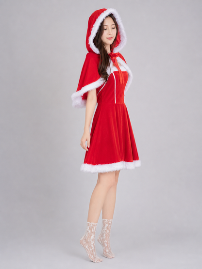 Christmas Costume with Ears and Red Bow