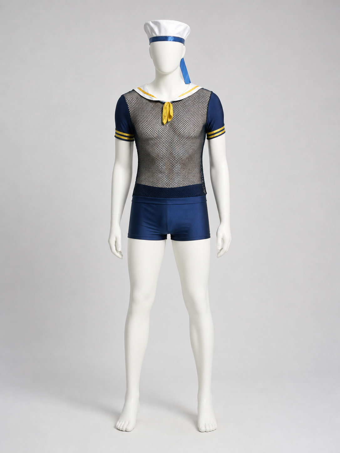 Sailor-Style Jumpsuit with Shorts for Role-Play Looks