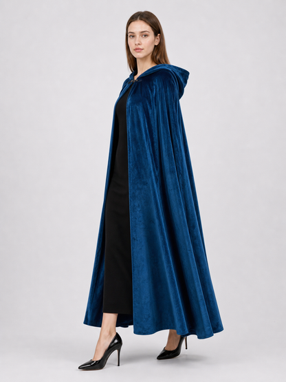 Blue Medieval Hooded Costume Cloak