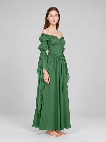 Vintage-Style Medieval Dress, Green