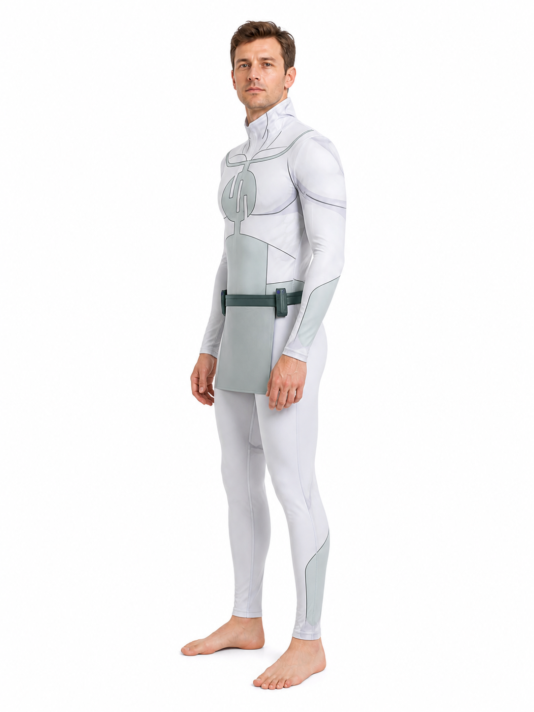 Drax Superhero Jumpsuit with Muscles and Belt