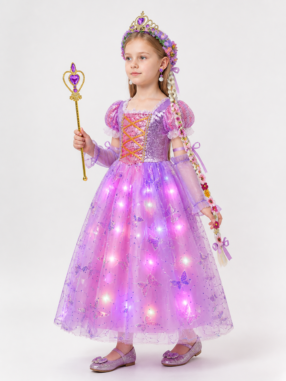 Princess Carnival Costume with LED Lights for Cosplay