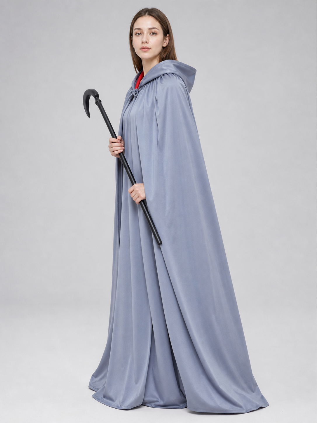 Hooded Grim Reaper Costume with Mask and Scythe