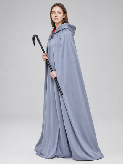 Hooded Grim Reaper Costume with Mask and Scythe