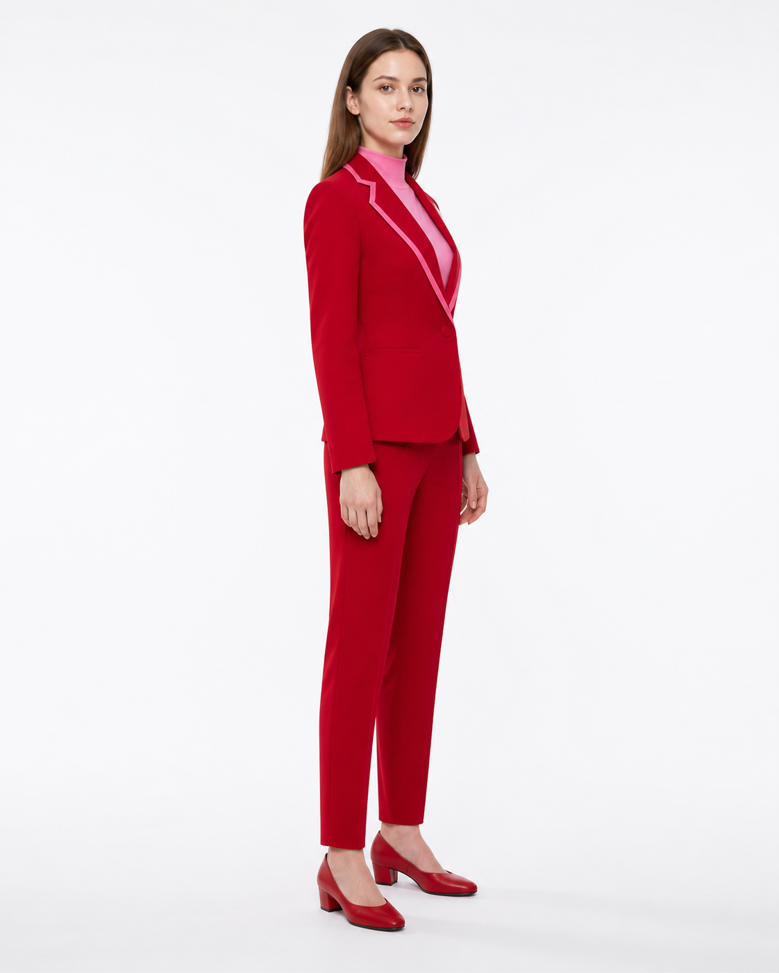 Pantsuit with Blazer, Pants, and Turtleneck side view