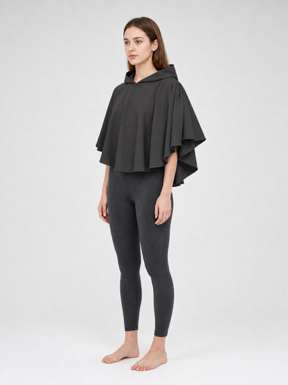 Dark Gray Hooded Poncho Cloak Costume product view 24
