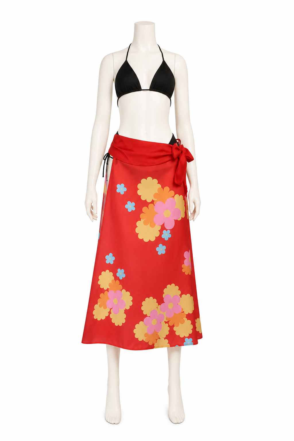 Floral Print Bikini with Skirt for Cosplay side view