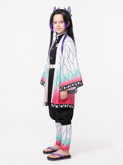 Kocho Shinobu Cosplay Costume with Cape and Wig side view