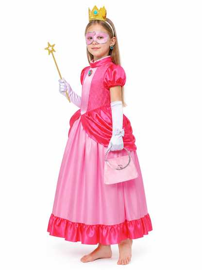Princess Costume with Crown and Magic Wand side view