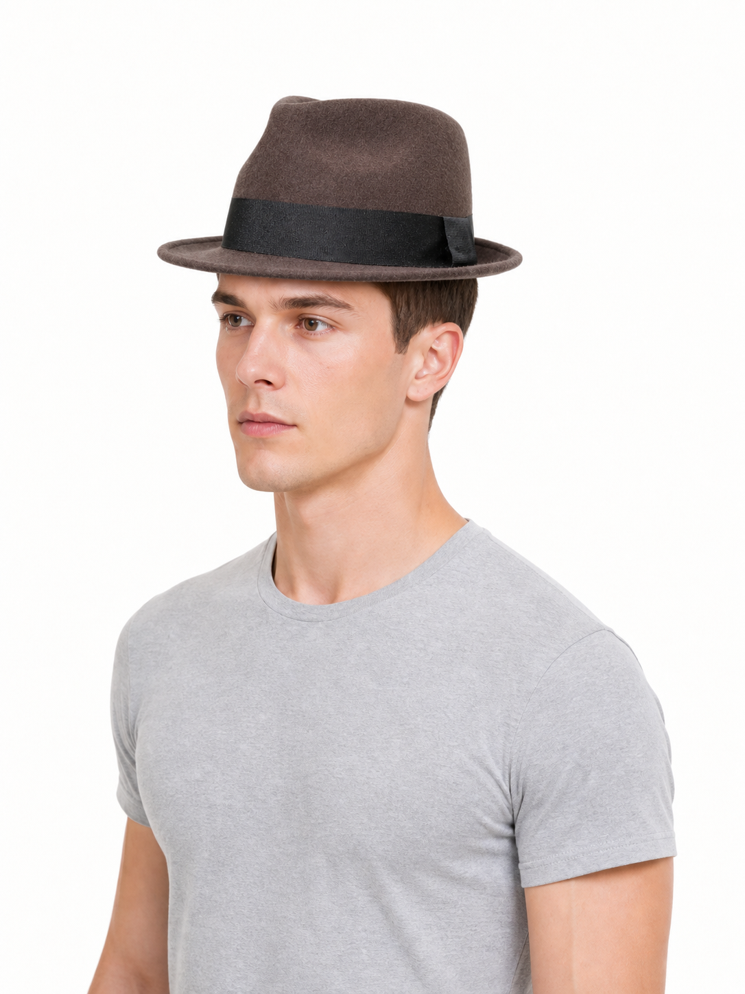 Brown Carnival Fedora with Black Ribbon