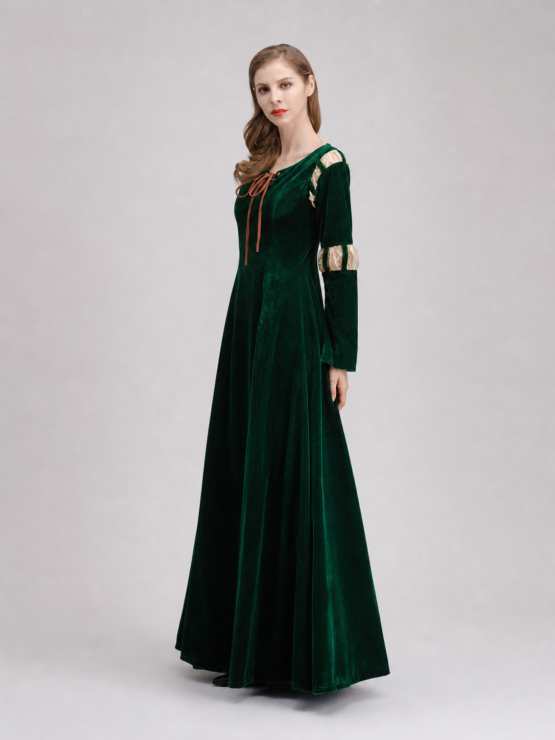 Retro Costume Dress with Gold Court-Style Details