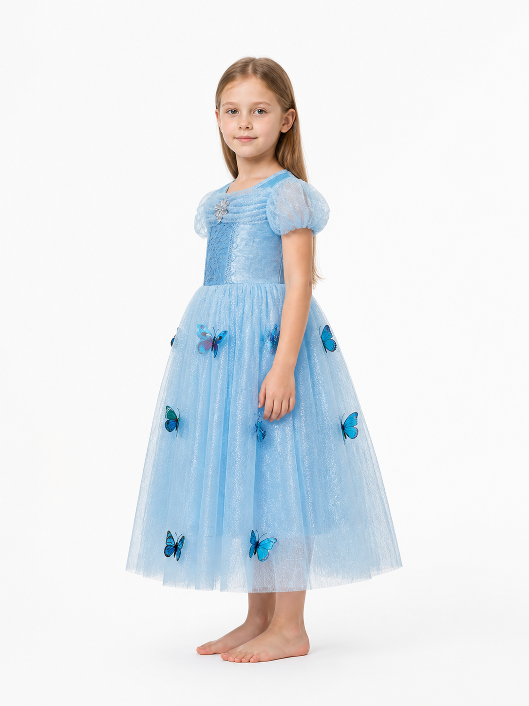 Princess Dress with Butterflies and a Full Skirt for Halloween side view