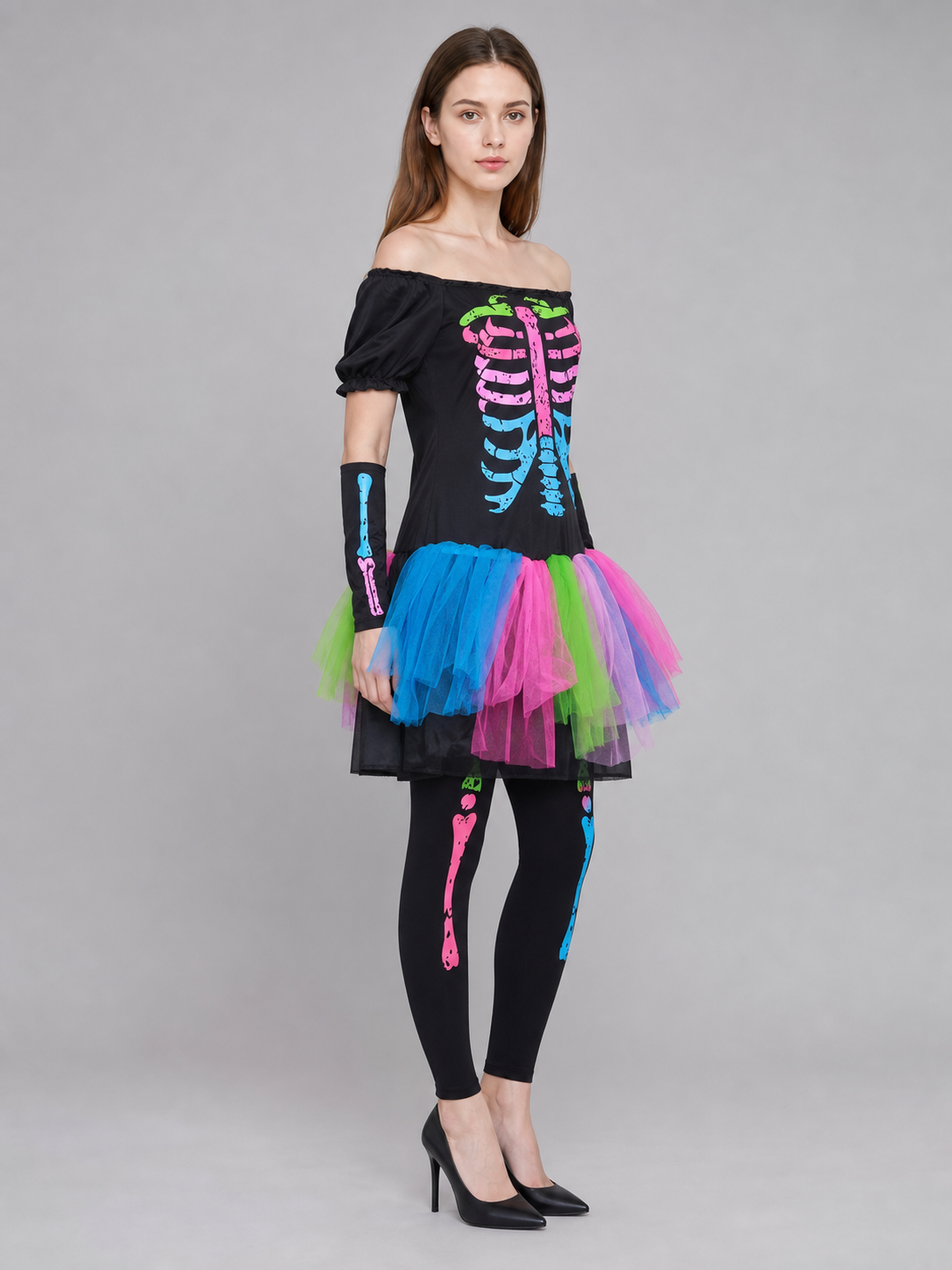 Halloween Skeleton Costume with a Tutu Skirt