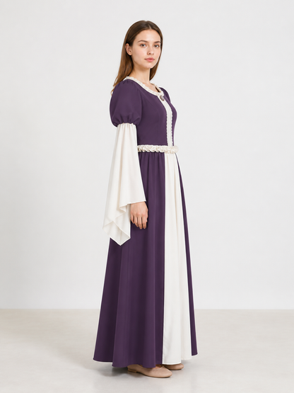 Medieval Dress with Ruffles and Puff Sleeves
