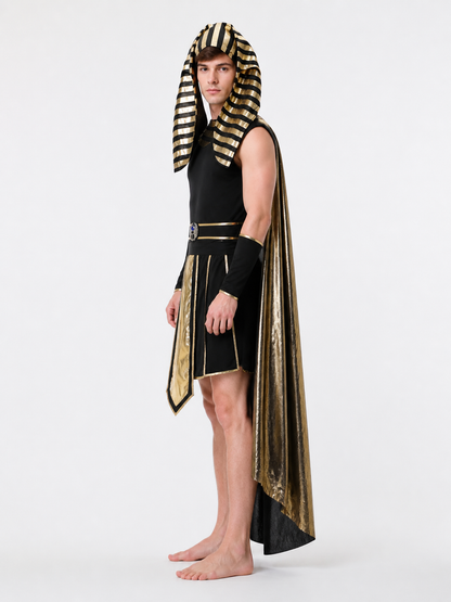 Ancient Egyptian Costume with Headpiece and Cloak
