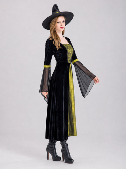 Witch Costume: Long Dress and Hat side view