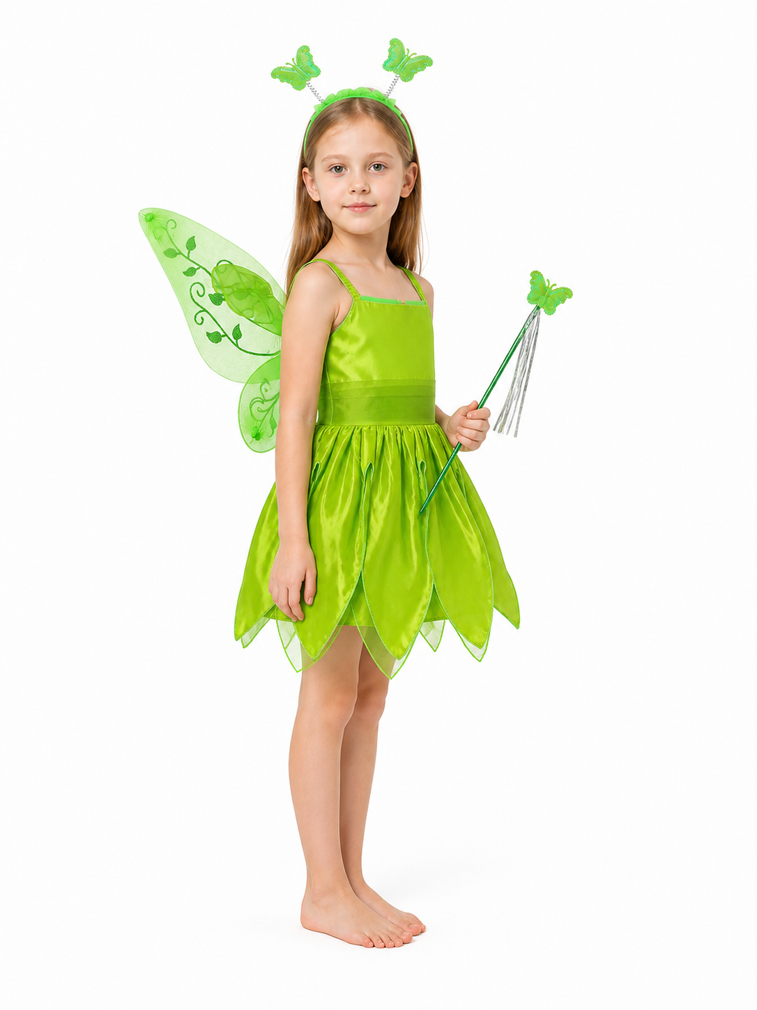 Children's Fairy Costume with Wings and Wand side view