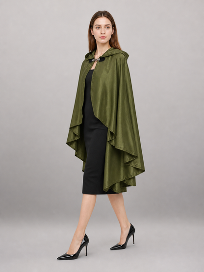 Green Costume Cloak with a Large Hood